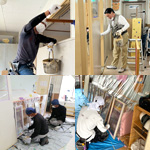 ボランティア塗装作業の様子